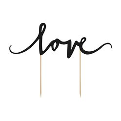 Zápich na dort černý " LOVE "